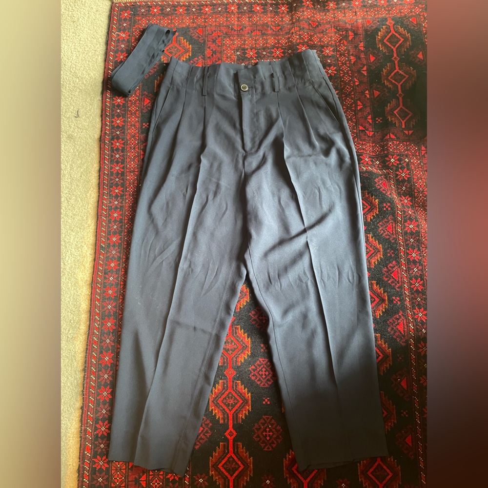 Madewell Drapey Paperbag Pants in Deep Navy, Size 10